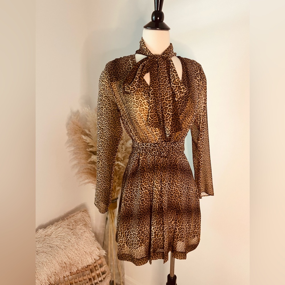 Long Sleeve Never Worn Cheetah Print Dress